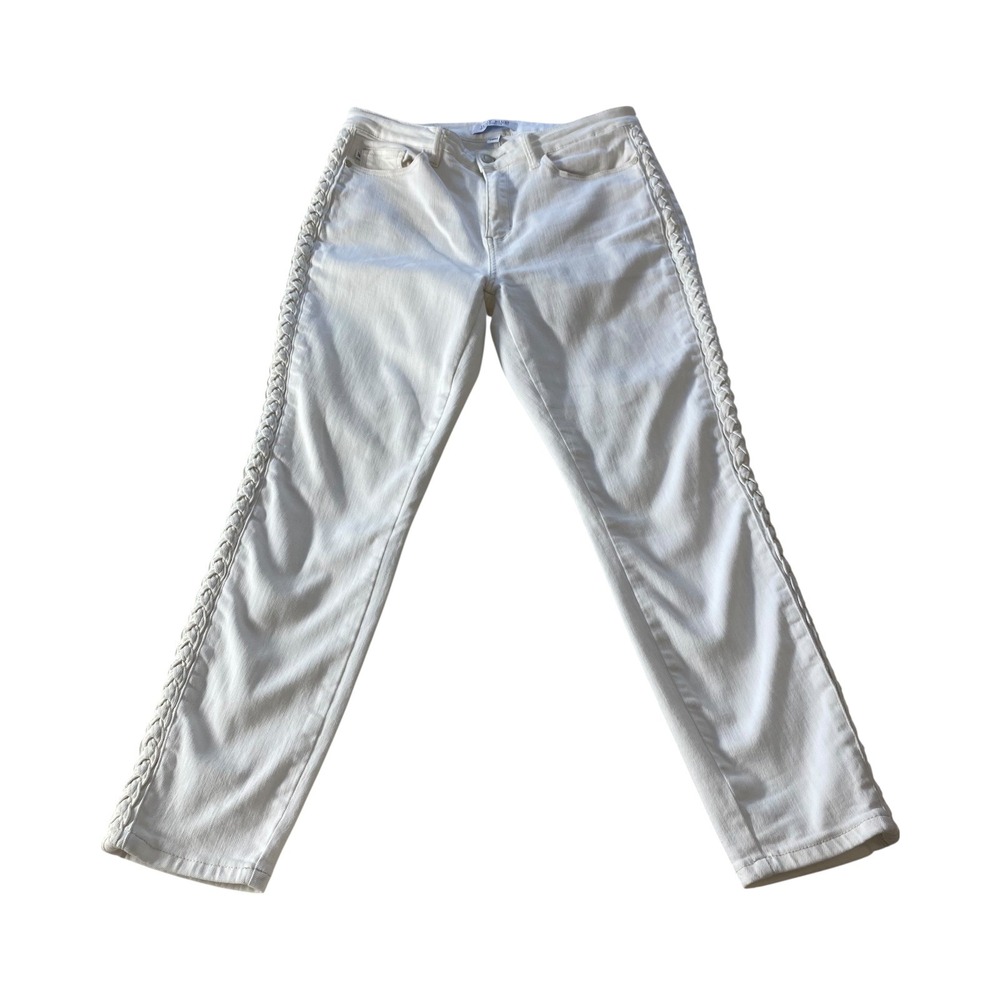 Judy Blue White Braided Trim Relaxed‎ Fit Denim Jeans Size 13/31